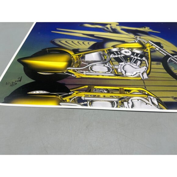 LE GM Harley Davidson motorcycle print artwork signed 2/50 water 16x12" READ - Picture 7 of 8